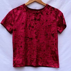 Crushed Velvet Red Hollister Shirt